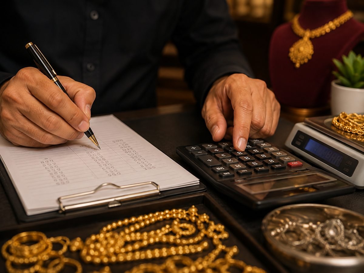 Recording a gold valuation (illustrative image)